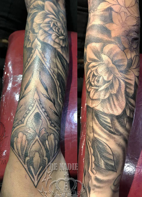 tatuaje de mano para mujer bonita hecho por Infienro Pain ink NY