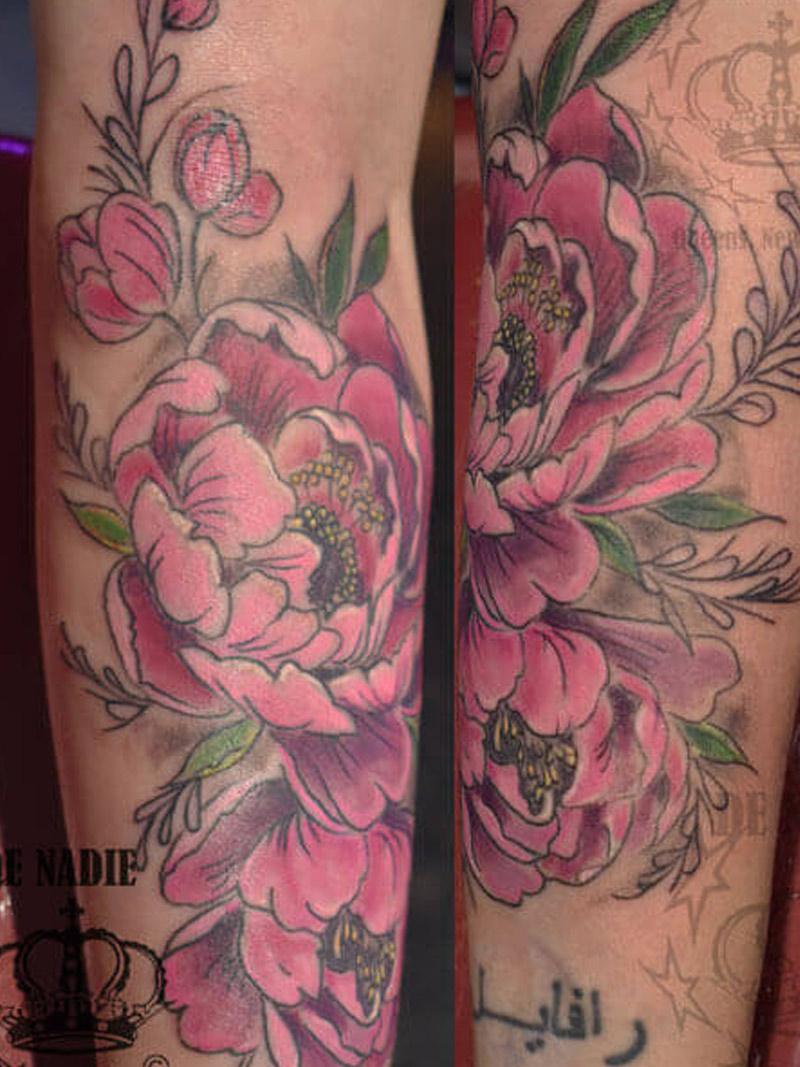 Peony tattoo by Infierno