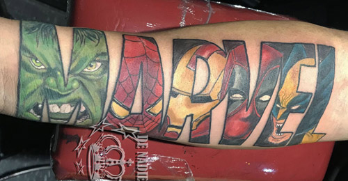 Marvle tattoo done by Infierno
