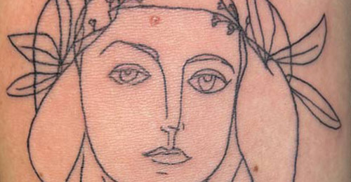 Face line work done by Rene pain Ink Queens NY